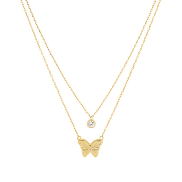 Butterfly CZ Pendant Necklace - Main Image